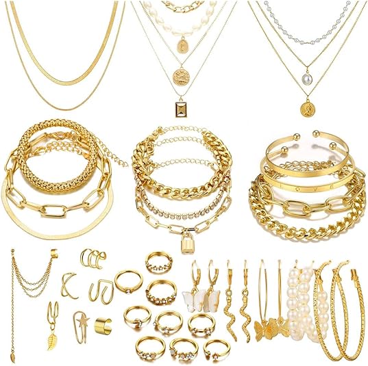 46 Pcs Gold Jewelry Set 