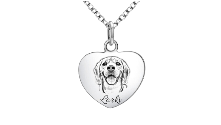 OXYEFEI Pet Portrait Necklace